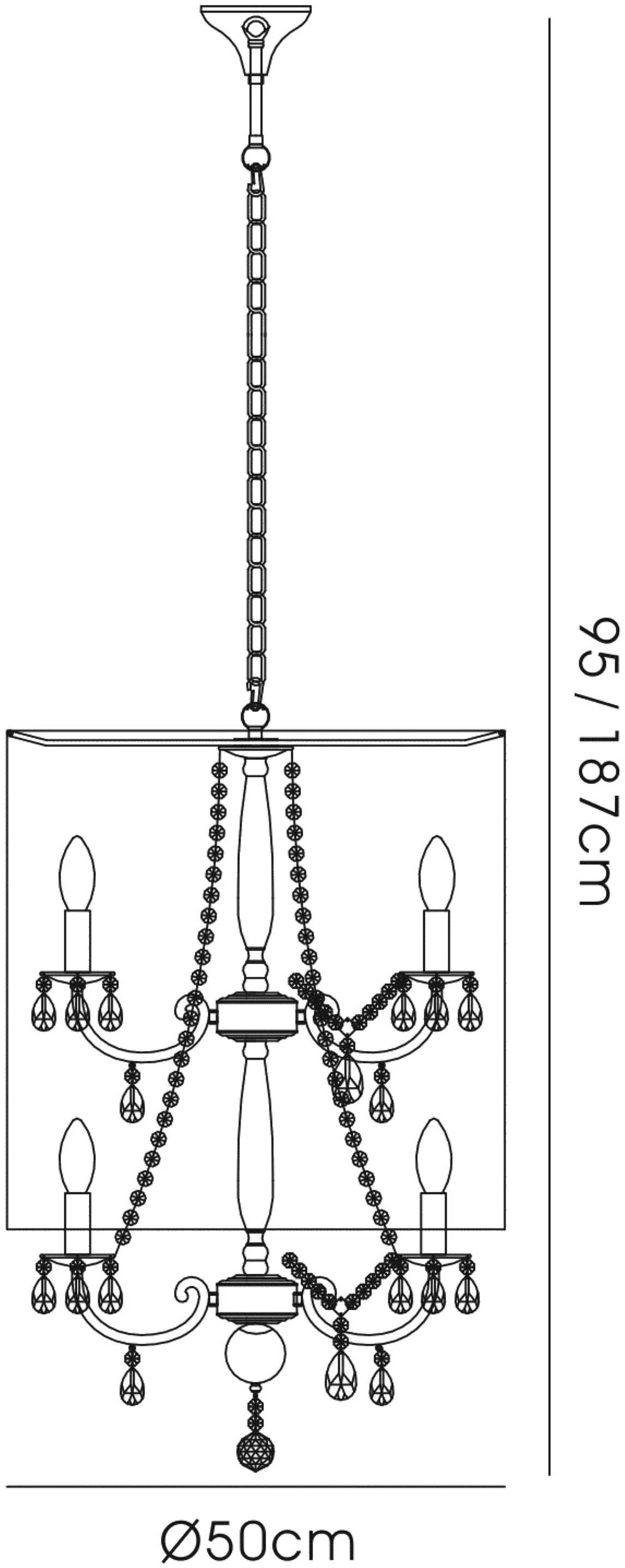 IL30068  Ella Crystal Pendant 8 Light Polished Chrome